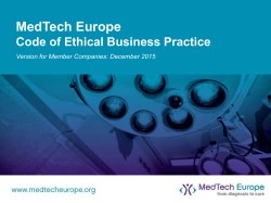 MedTech Europe Code of Ethical Business Practice