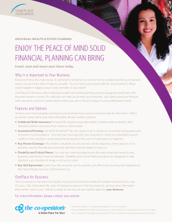 ENJOY thE PEacE OF mINd sOlId FINaNcIal PlaNNINg caN BrINg