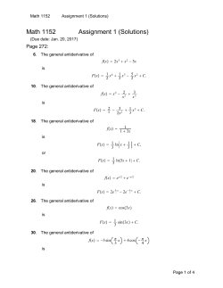 Assignment 1 Solutions.