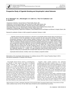 Prospective Study of Cigarette Smoking and Amyotrophic Lateral