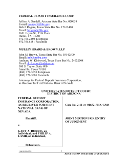 FEDERAL DEPOSIT INSURANCE CORP. Jeffrey A. Sandell