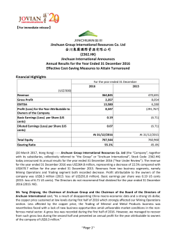 PDF | 428 KB - Jinchuan Group International Resources Co. Ltd