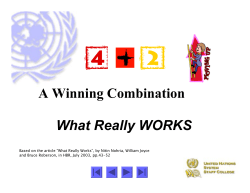 4 + 2 A Winning Combination - What Really Works