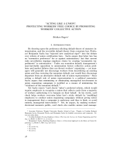 acting like a union - Harvard Law Review