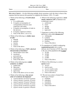 BL 262 Exam 4