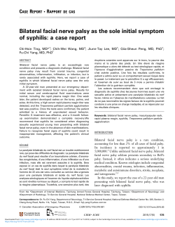 Bilateral facial nerve palsy as the sole initial symptom of syphilis: a