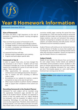 Homework Overview 2015-16