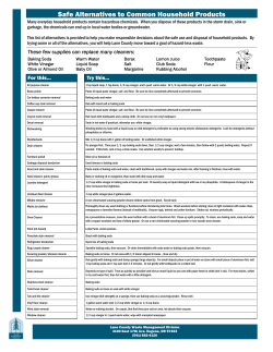 Safe Alternatives to Common Household Products