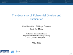 The Geometry of Polynomial Division and Elimination