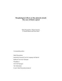 Morphological effects on fine phonetic detail: The case