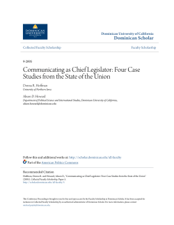 Communicating as Chief Legislator: Four Case Studies