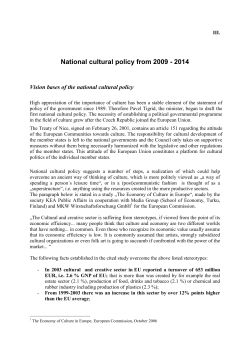 National cultural policy from 2009