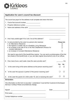 Apply for carer`s council tax discount