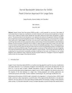 Kernel Bandwidth Selection for SVDD: Peak