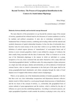 Beyond Territory: Geographical Identity Process Into South