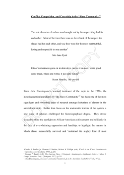 Slave Community. - University of Warwick