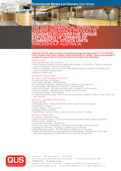 the qus commercial strata lot owners insurance product is designed