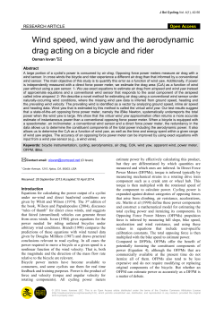 Wind speed, wind yaw and the aerodynamic drag acting on a