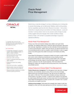Oracle Retail Price Management
