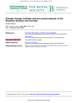 Brazilian Amazon and Cerrado Climate change, biofuels and eco