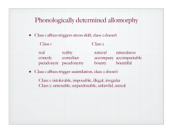 Phonologically determined allomorphy