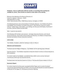 Due to a malfunction with the recorder, no recording of the meeting