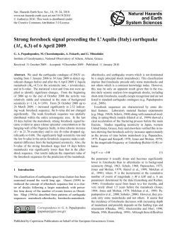 Strong foreshock signal preceding the L`Aquila (Italy) earthquake