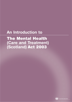 Mental Health (Care Treatment) Act 2003 + An