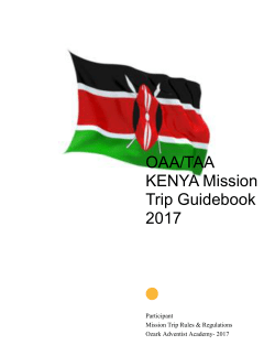 OAA/TAA KENYA Mission Trip Guidebook 2017