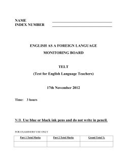 Examination Paper - November 2012