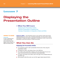 Displaying the Presentation Outline