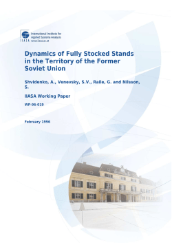 Dynamics of Fully Stocked Stands in the Territory of the Former