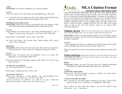 MLA Citation Format