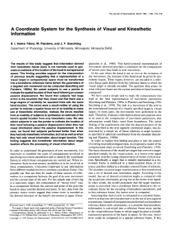 A Coordinate System for the Synthesis of Visual and Kinesthetic