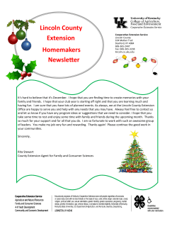 Lincoln County Extension Homemakers Newsletter