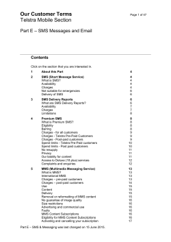 Telstra - Our Customer Terms &ndash; Telstra Mobile Section &ndash; Part E