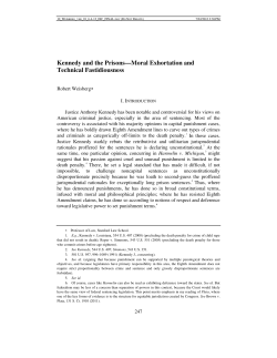 Kennedy and the Prisons&mdash;Moral Exhortation and Technical