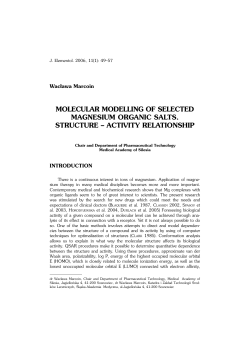 molecular modelling of selected magnesium organic salts. structure