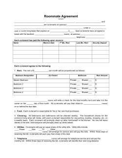 Roommate Agreement - Mountainlands Community Housing Trust