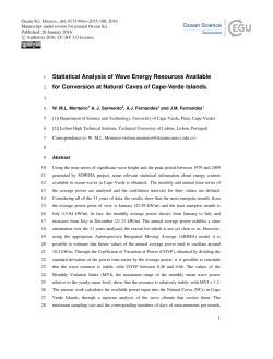 Statistical Analysis of Wave Energy Resources Available for