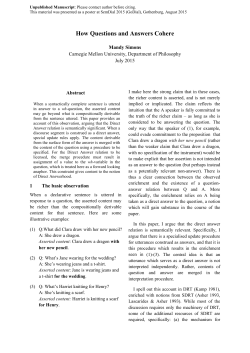 How Questions and Answers Cohere