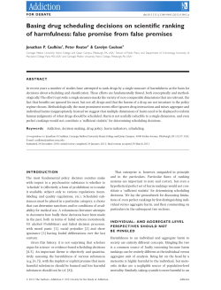 Basing drug scheduling decisions on scientific ranking