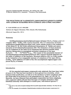 2-[(Dimethylamino)methyllphenylcopper tetramer (RJCu,) forms a