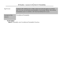 IB Studies -‐ Lesson 4.10 Unit 4: Probability