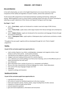english – key stage 3 - Thomas Mills High School