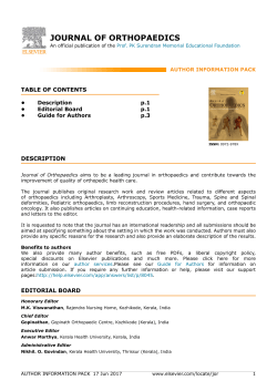 journal of orthopaedics