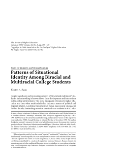 Patterns of Situational Identity Among Biracial and Multiracial