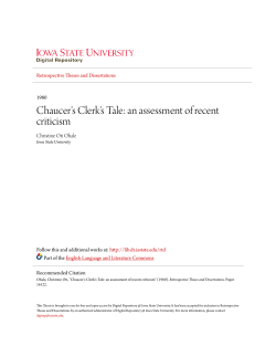 Chaucer`s Clerk`s Tale: an assessment of recent criticism