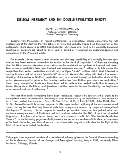 "Biblical Inerrancy and the Double Revelation Theory," Grace