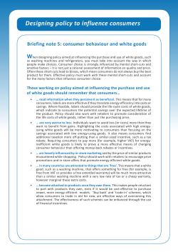 Consumer Behaviour And white goods